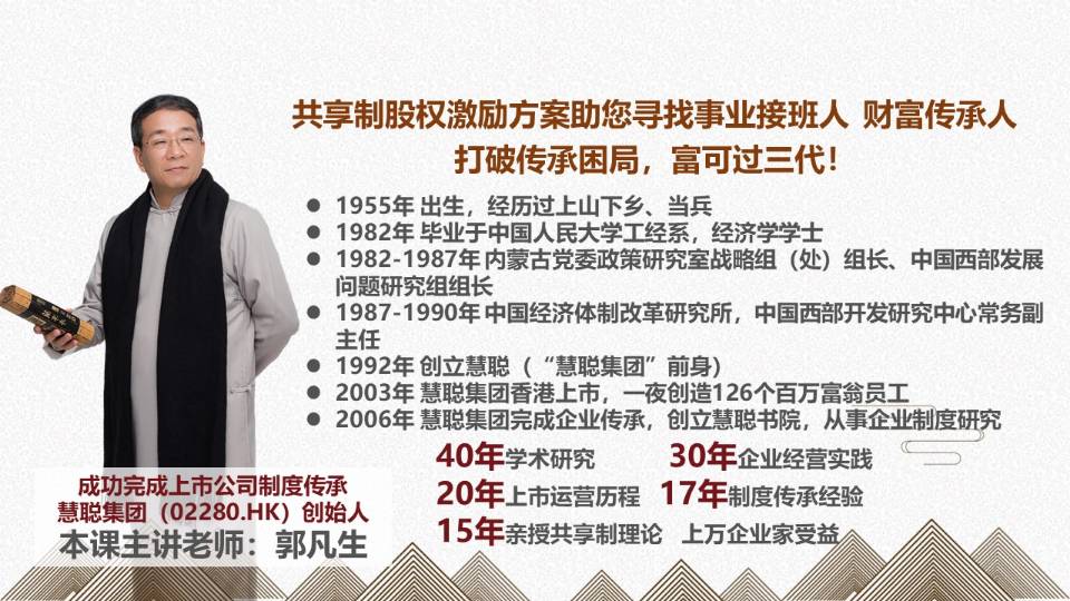 共享制企业传承方案班